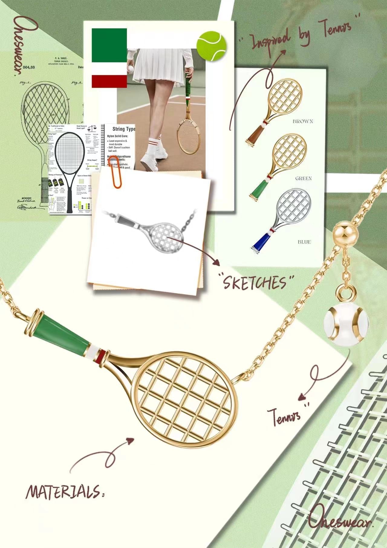 Tennis Racquet Necklace